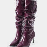 Chaussures en cuir synthétique avec plis et bout pointu