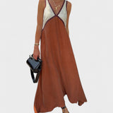 Lara | Robe Maxi à Deux Couleurs