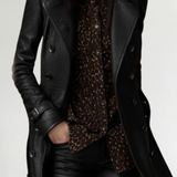 Cristina | Manteau en cuir élégant