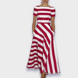 Lúcia | Robe maxi rayée faite à la main