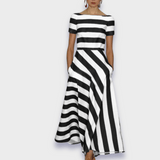 Lúcia | Robe maxi rayée faite à la main