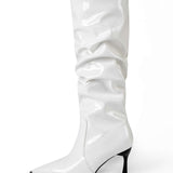 Chaussures en cuir synthétique avec plis et bout pointu