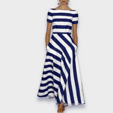 Lúcia | Robe maxi rayée faite à la main