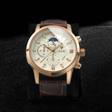 Montres en quartz de luxe avec bracelet en cuir