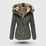 Hanne | – Veste d'hiver avec col en duvet et coupe ajustée