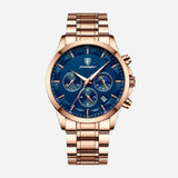 Montre de sport pour homme de première qualité avec mécanisme à quartz, chronographe et bracelet en cuir