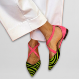 Fenna | Ballerines avec une sangle stylée zèbre
