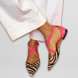 Fenna | Ballerines avec une sangle stylée zèbre