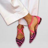 Fenna | Ballerines avec une sangle stylée zèbre