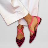 Fenna | Ballerines avec une sangle stylée zèbre