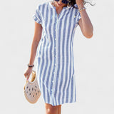 Martina | Robe chemise à rayures élégante
