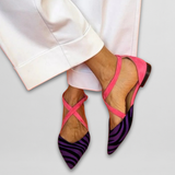 Fenna | Ballerines avec une sangle stylée zèbre