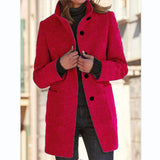 Vintora | – Manteau d'hiver rétro pour femme avec boutons et col haut