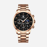 Montre de sport pour homme de première qualité avec mécanisme à quartz, chronographe et bracelet en cuir