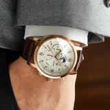 Montres en quartz de luxe avec bracelet en cuir