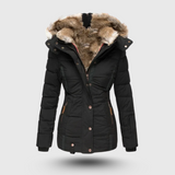 Hanne | – Veste d'hiver avec col en duvet et coupe ajustée