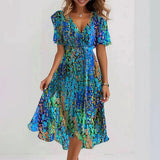 DIMARA Midi Robe | Manches Évasées | Tissu Léger | Style Bohème d'Été