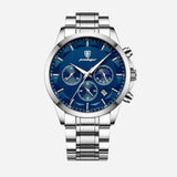 Montre de sport pour homme de première qualité avec mécanisme à quartz, chronographe et bracelet en cuir