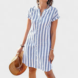 Martina | Robe chemise à rayures élégante