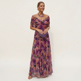 Alondra | Robe longue à fleurs avec décolleté en V