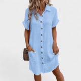 Catarina | Robe Lisse à Manches Courtes