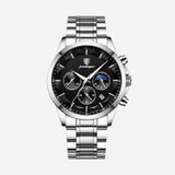Montre de sport pour homme de première qualité avec mécanisme à quartz, chronographe et bracelet en cuir