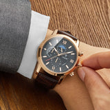 Montres en quartz de luxe avec bracelet en cuir
