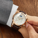 Montres en quartz de luxe avec bracelet en cuir