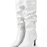 Chaussures en cuir synthétique avec plis et bout pointu