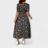 Amelia – Robe à Encolure Ronde et Motif Floral