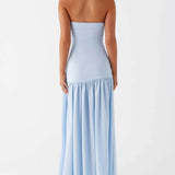 Robe maxi exclusive sans dos, avec volants, sans bretelles