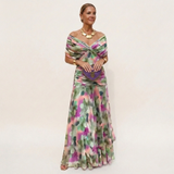 Alondra | Robe longue à fleurs avec décolleté en V