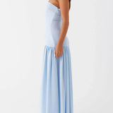 Robe maxi exclusive sans dos, avec volants, sans bretelles
