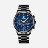 Montre de sport pour homme de première qualité avec mécanisme à quartz, chronographe et bracelet en cuir