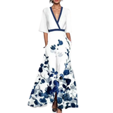 Noelle | Robe d'été à fleurs avec décolleté en V