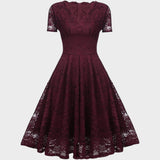 Mara | Robe en Dentelle Fleurie Midi