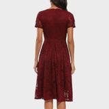 Mara | Robe en Dentelle Fleurie Midi