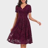 Mara | Robe en Dentelle Fleurie Midi