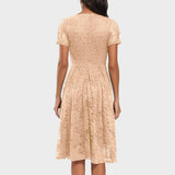 Mara | Robe en Dentelle Fleurie Midi