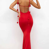 Robe Cami Décorative avec Dos Ouvert