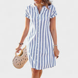 Martina | Robe chemise à rayures élégante