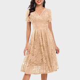 Mara | Robe en Dentelle Fleurie Midi