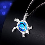 Collier bleu en tortue marine