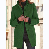 Vintora | – Manteau d'hiver rétro pour femme avec boutons et col haut