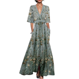 Noelle | Robe d'été à fleurs avec décolleté en V