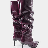 Chaussures en cuir synthétique avec plis et bout pointu
