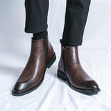 Nathan™ - Bottines Chelsea en cuir élégantes avec fermeture éclair