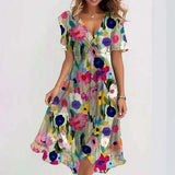 DIMARA Midi Robe | Manches Évasées | Tissu Léger | Style Bohème d'Été