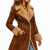 Amina | Long manteau vintage avec fourrure synthétique