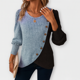 Pull à blocs de couleurs et coupe asymétrique – Style exceptionnel et confort quotidien
